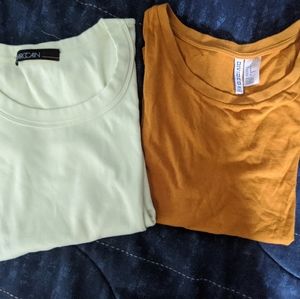 Plain yellow short sleeve top bundle